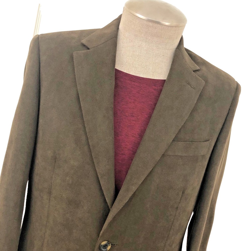 Vintage Andrew Fezza Mens Suede Blazer‎ Sport Coat 40R Brown Preppy Old Money